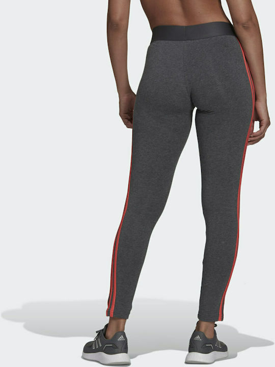 Adidas Loungewear Essentials 3 Stripes Women's Long Legging High Waisted Dark Grey Heather