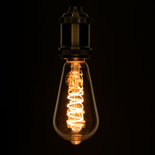 GloboStar LED-Lampe 6W 145mm für Fassung E27 und Form ST64 Warmes Weiß 490lm Dimmbar