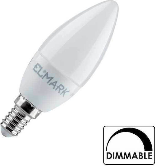 Elmark Λάμπα LED 5W για Ντουί E14 και Σχήμα C37 Θερμό Λευκό 500lm