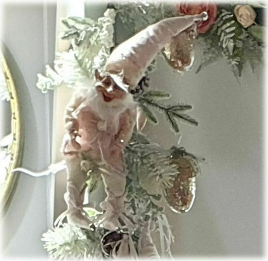Iliadis Weihnachtliche Stoff Figur Elf Rosa Höhe 30cm