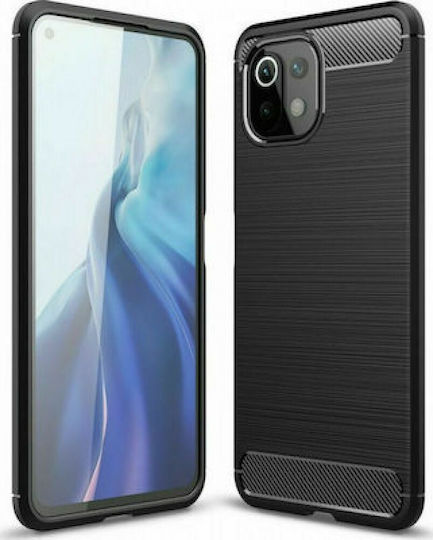 Forcell Carbon Back Cover Silicone Black (Xiaomi Mi 11 Lite / 11 Lite 5G / 11 Lite 5G NE)