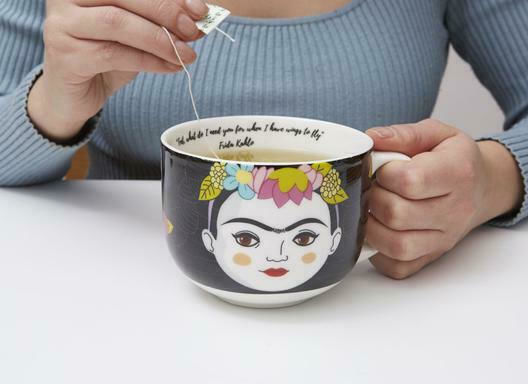 Kikkerland Frida Kahlo Mug Ceramic Black
