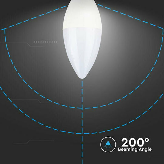 V-TAC VT-1855 LED Bulb 5.5W 100mm for Socket E14 and Shape C37 Warm White 47lm