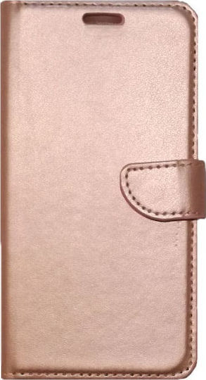Book Δερματίνης Ροζ Χρυσό (Redmi Note 8 Pro)