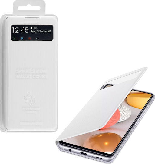 Samsung S View Buchen Sie Synthetisches Leder / Kunststoff Weiß (Galaxy A42)