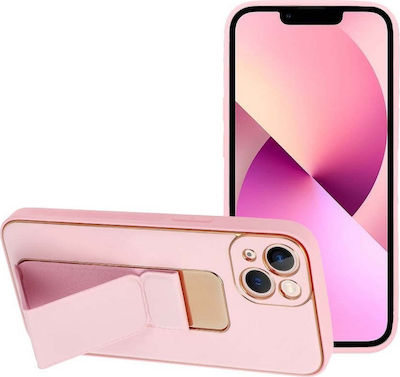 Forcell Kickstand Synthetic Leather Back Cover Pink (iPhone 13)