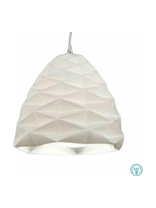 Fabas Luce Duchessa Hängelampe Weiß Glocke mit Fassung E27 30x200cm.