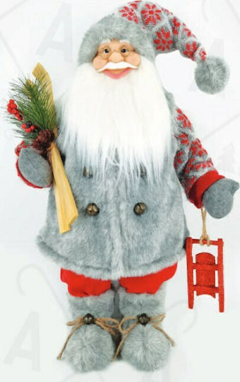 Dekorativer Weihnachtsmann Gray aus Stoff 60cm Saint Nicholas