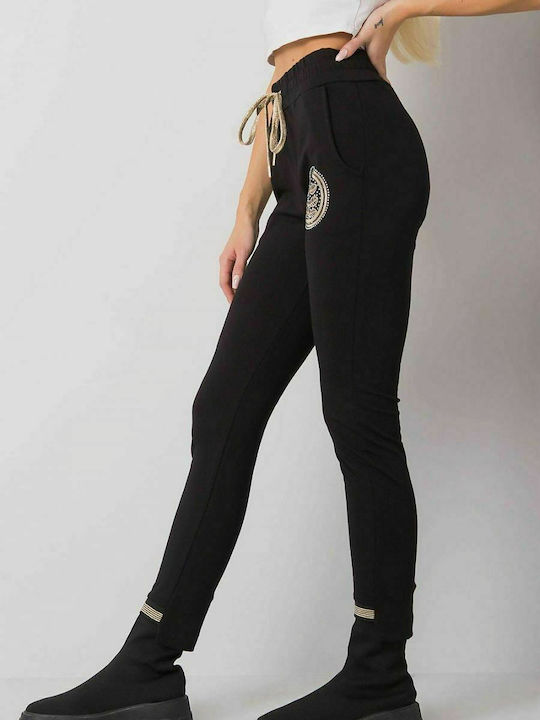 Relevance 7013 Women's High Waist Sweatpants Black