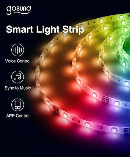 Gosund Smart LED-Streifen NiteBird SL2 Wi-Fi 12V RGB Licht 5m SMD5050-Typ mit Stromversorgung