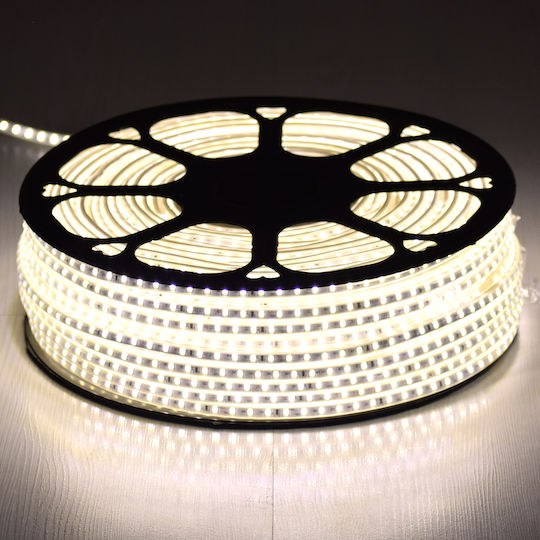 GloboStar Αδιάβροχη Ταινία LED 220V Φυσικό Λευκό Φως 1m Τύπου SMD2835
