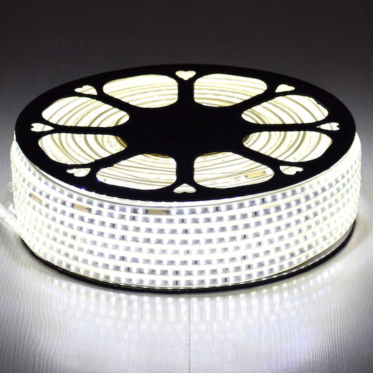 GloboStar Waterproof LED Strip 220V Cold White Light 1m Type SMD2835