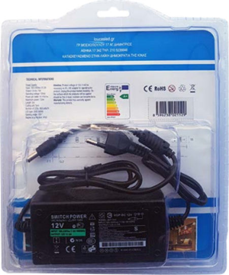 Lucas LED Strip 12V Warm White Light 5m Type SMD5050 with Power Supply