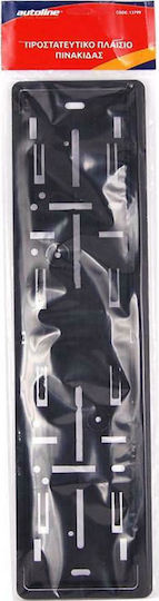 Autoline Car License Plate Frame Plastic 53 x 14cm Black 1pcs
