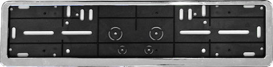 Autoline Car License Plate Frame Plastic 53 x 13cm Chromium 1pcs