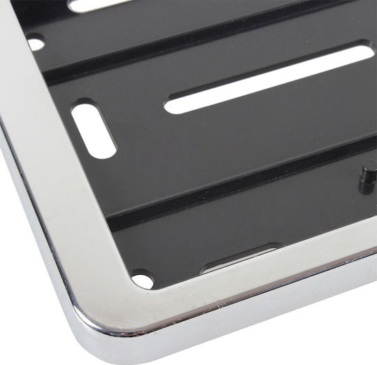 Autoline Car License Plate Frame Plastic 53 x 13cm Chromium 1pcs