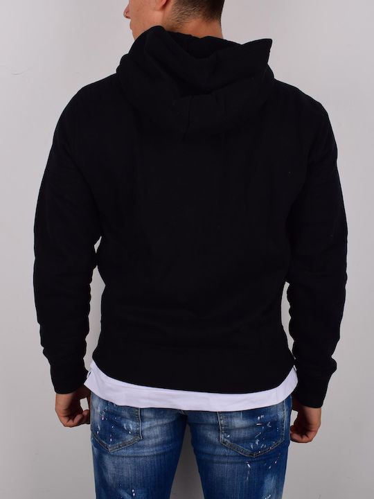 Sweatshirt Fleece with Hood Black
