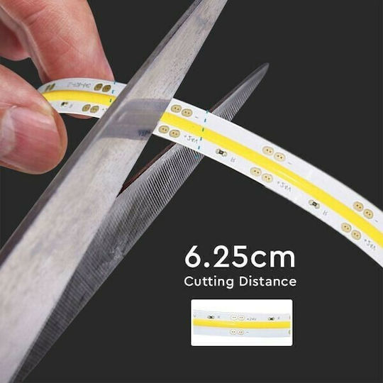 V-TAC LED Strip 24V Natural White Light 5m Type COB
