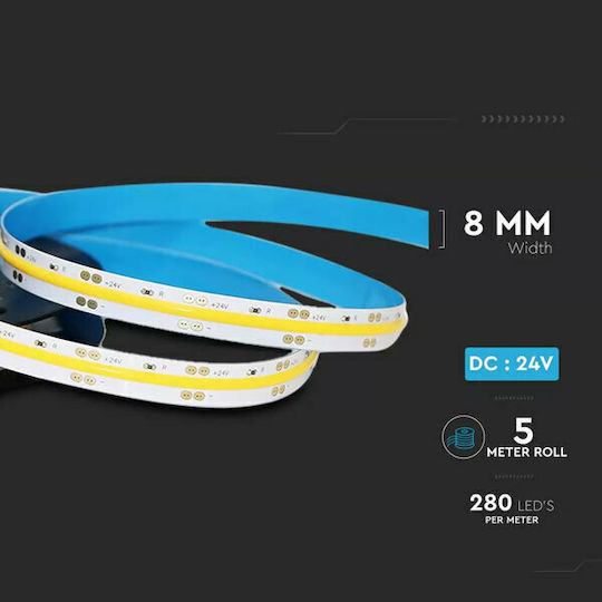 V-TAC LED-Streifen 24V Kaltweiß Licht 5m Typ COB