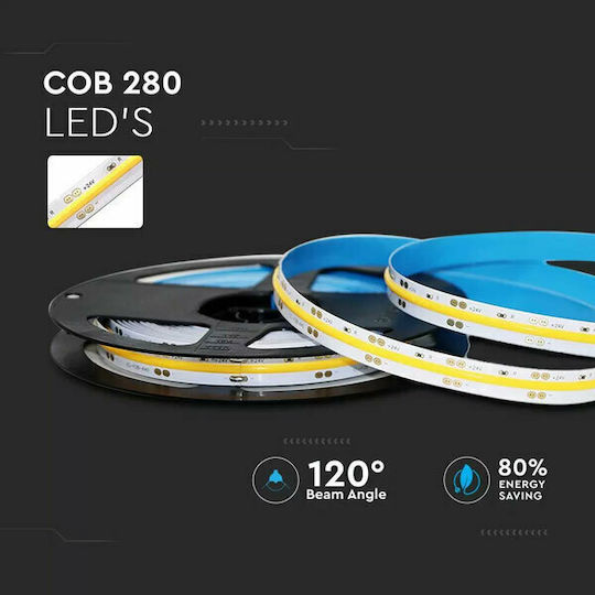 V-TAC LED-Streifen 24V Kaltweiß Licht 5m Typ COB