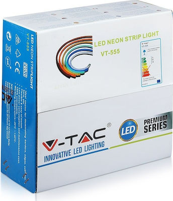 V-TAC Rezistentă la apă Bandă Neon Flex LED Alimentare 24V cu Lumină Albastru Lungime 10m și 120 LED-uri pe Metru