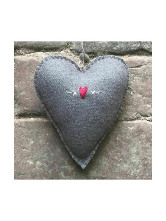 Hanging Heart Fabric Christmas Tree Ornament 10x10cm Various Designs