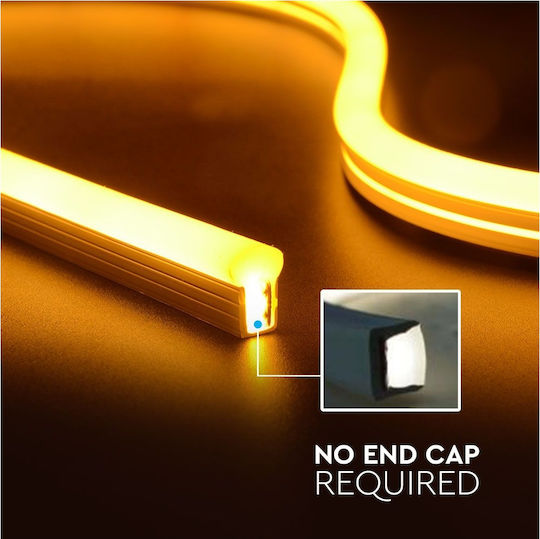 V-TAC Rezistent la apă Bandă LED 24V Galben Lumină 10m Neon Flex