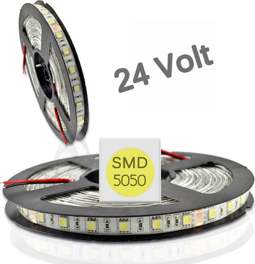 Aca Αδιάβροχη Ταινία LED 24V Ψυχρό Λευκό Φως 1m Τύπου SMD2835