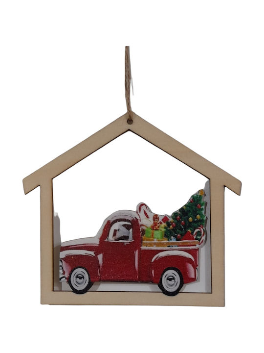 XMASfest 93-3020 Christmas Carriage Ornament Red 11.5x10.5cm