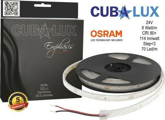 Cubalux Wasserdicht LED-Streifen 24V Kaltweiß Licht 5m Typ COB