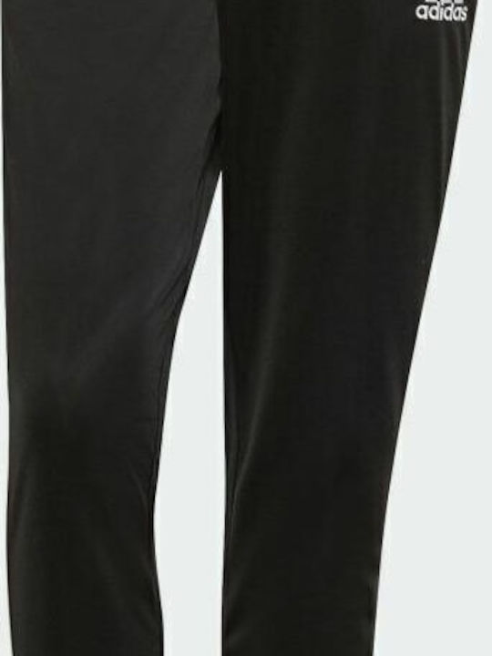 Primegreen Essentials 3-Stripes Σετ Φόρμας Γυαλιστερό με Λάστιχο Μαύρο