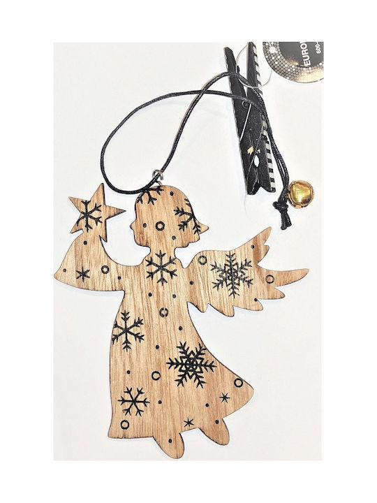 Eurolamp Christmas Wooden Angel Ornament Brown 12x12cm