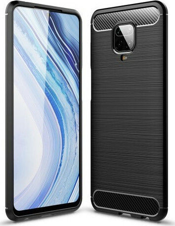 Hurtel Carbon Brushed Back Cover Σιλικόνης Μαύρο (Redmi Note 9S / 9 Pro / 9 Pro Max)