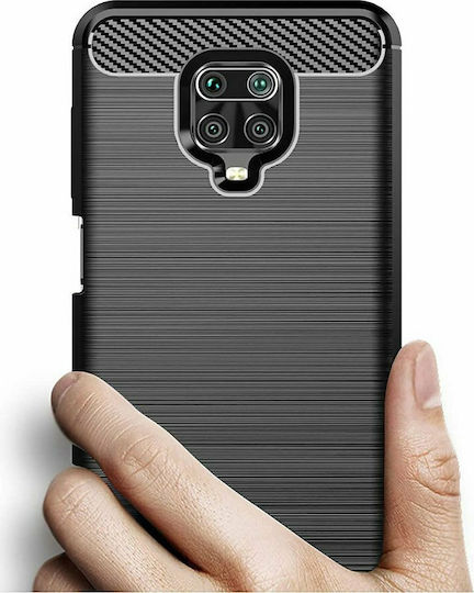 Hurtel Carbon Brushed Back Cover Σιλικόνης Μαύρο (Redmi Note 9S / 9 Pro / 9 Pro Max)