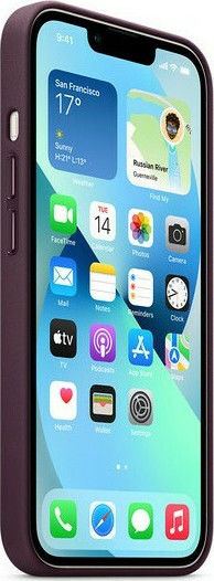 Apple Leather Case with MagSafe Back Cover Leather Dark Cherry (iPhone 13)