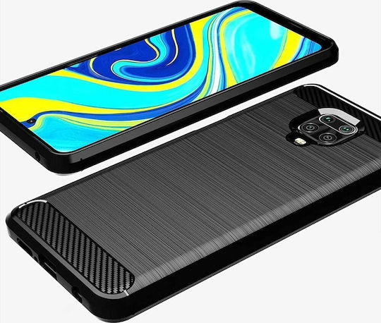 Hurtel Carbon Brushed Back Cover Σιλικόνης Μαύρο (Redmi Note 9S / 9 Pro / 9 Pro Max)