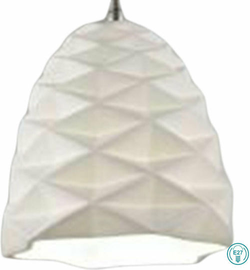 Fabas Luce Duchessa Pendant Light White Bell with Socket E27 20cm