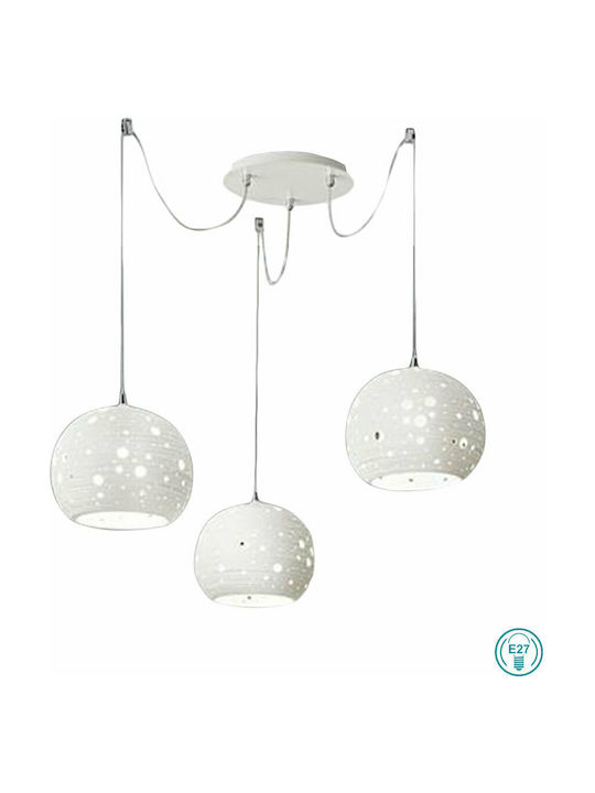 Fabas Luce Corvara Hängelampe Weiß mit Fassung E27 25cm.