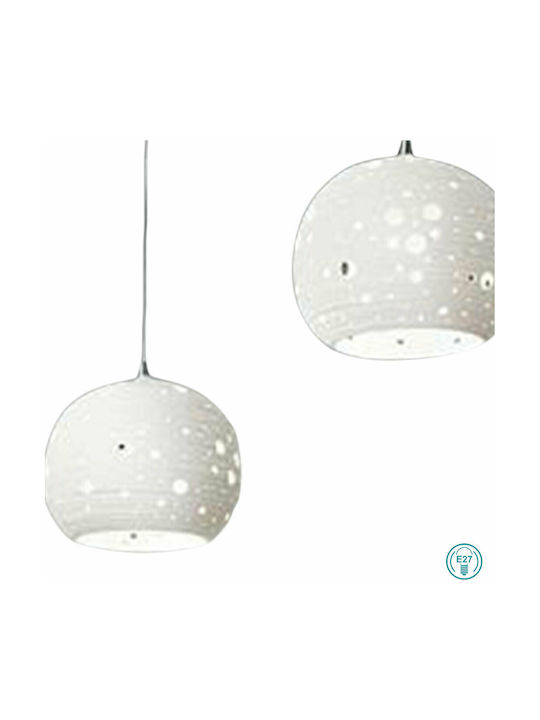 Fabas Luce Corvara Hängelampe Weiß mit Fassung E27 25cm.
