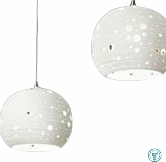 Fabas Luce Corvara Pendant Light White with Socket E27 25cm