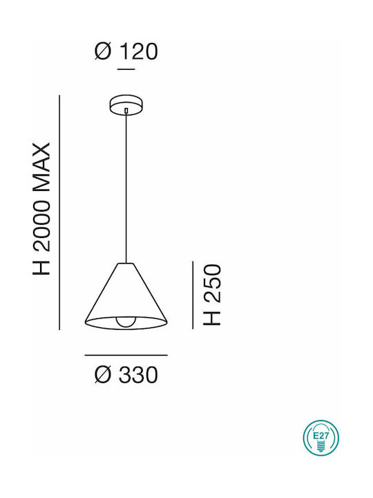 Fabas Luce Esino Hängelampe Braun mit Fassung E27 33cm.