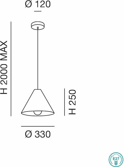 Fabas Luce Esino Pendant Light Brown with Socket E27 33cm