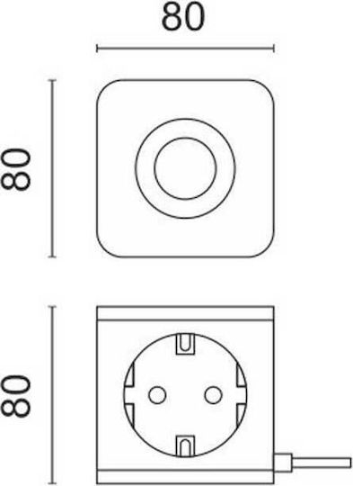 Spot Light Πολύπριζο 3 Θέσεων με 2 USB-A, USB-C και Καλώδιο 1.4m