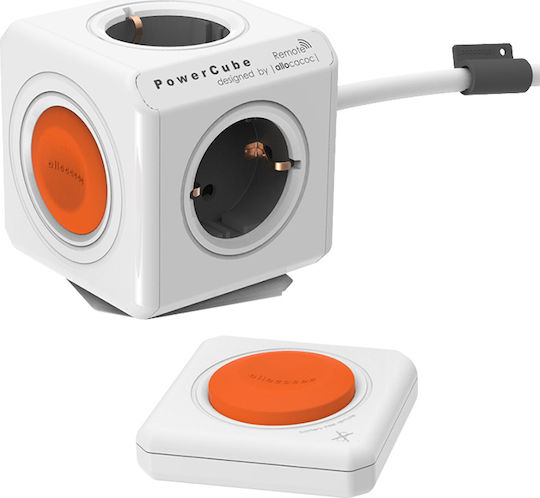 Allocacoc PowerCube 4 Θέσεων με Τηλεχειριστήριο και Καλώδιο 1.5m Γκρι