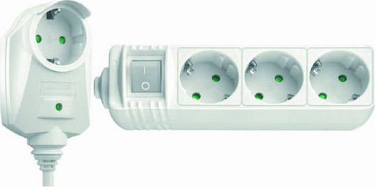 SAS Power Strip with Surge Protection 3 Positions with Switch and Cable 1.5m