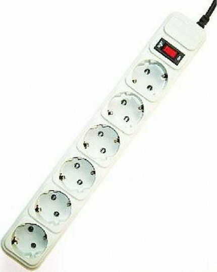 Gembird Power Strip with Surge Protection 6 Positions with Switch and Cable 1.8m