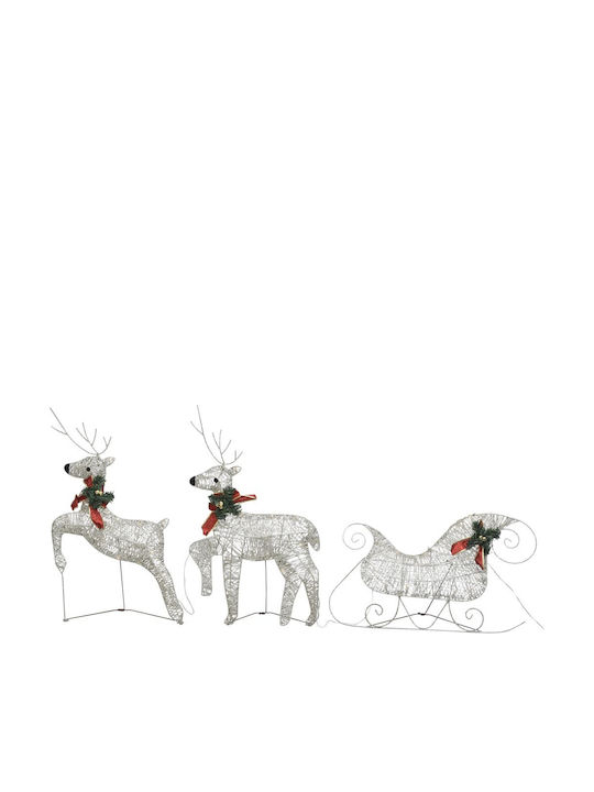 vidaXL Beleuchtet Weihnachtliche Metallisch Figur Rentier Gold Höhe 40cm