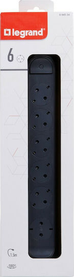 Legrand Surgearrest Power Strip 6 Sockets with Switch and 1.5m Cable