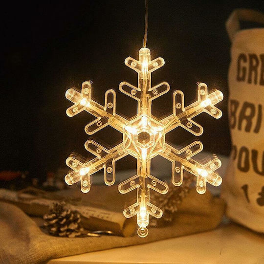 Aca Осветена Коледна Пластмасова Фигура Люспи Бяла 20x20x17см. 4бр Snowflake