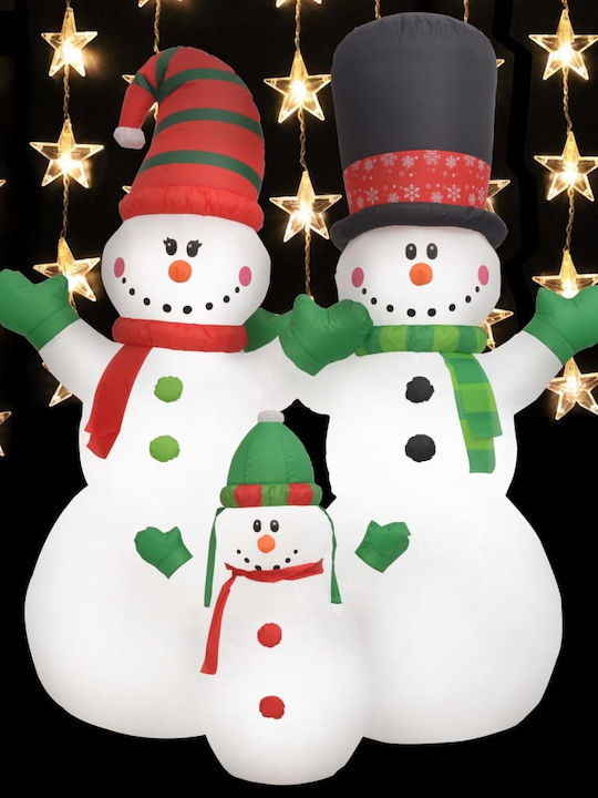 vidaXL Christmas Plastic Outdoor Illuminated SNowman Figure White 240cm